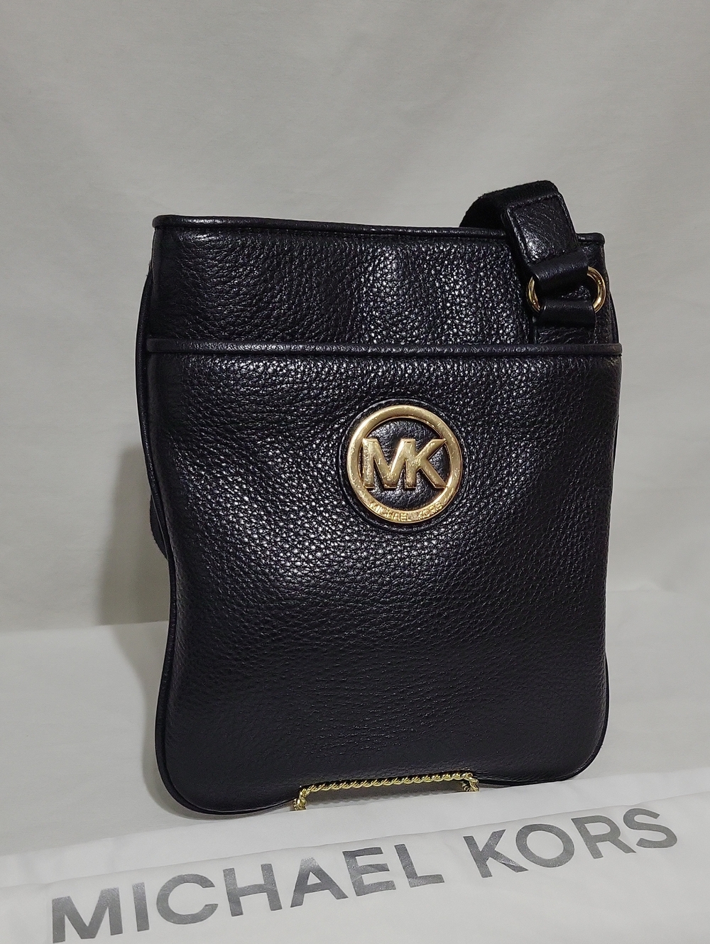 Michael Kors Black Pebble Leather Crossbody Bag